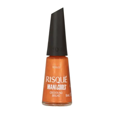 Esmalte Laranja Risqu&eacute; ManiCores Credita no Brilho Met&aacute;lico 8 ml