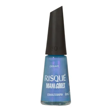 Esmalte Azul Risqu&eacute; ManiCores Esmalterapia Cintilante 8ml