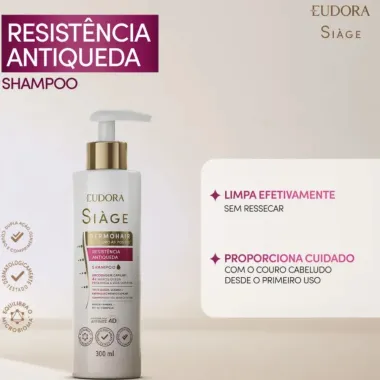 Shampoo Eudora Siage Resistencia Antiqueda 300ml