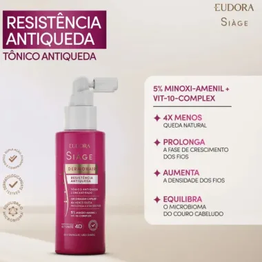 Tonico Capilar Eudora Siage Resistencia Antiqueda sem Enxague 100ml