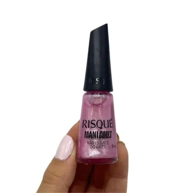 Esmalte Rosa Risqué ManiCores Não esquece do Gritti Metálico 8ml