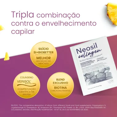 Neosil Collagen 3 em1 Sabor Abacaxi com 30 Saches de 5g cada