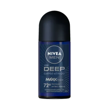 Desodorante Antitranspirante Nivea Men Roll-On Deep Carvão Ativado 50ml