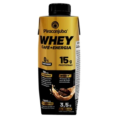 Bebida L&aacute;ctea Piracanjuba Whey Zero Lactose com 15g de Prote&iacute;na Caf&eacute; + Energia 250ml