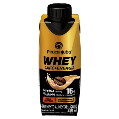 Bebida L&aacute;ctea Piracanjuba Whey Zero Lactose com 15g de Prote&iacute;na Caf&eacute; + Energia 250ml