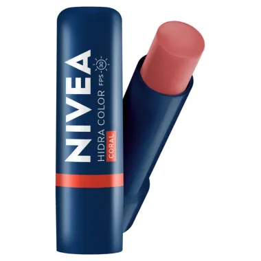 Hidratante Labial Nivea Hidra Color FPS 30 Coral 4,8g