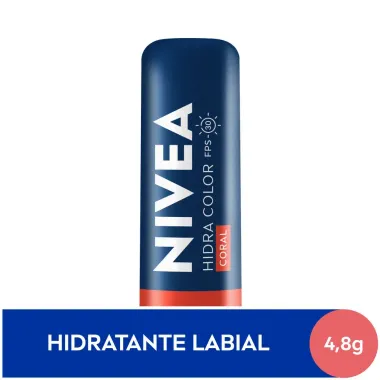 Hidratante Labial Nivea Hidra Color FPS 30 Coral 4,8g