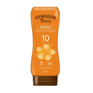 Protetor Solar Hawaiian Tropic Carrot Loção de Cenoura FPS 10 com 240ml