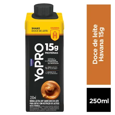 YoPRO Bebida L&aacute;ctea UHT Doce Leite Havanna 15g de Prote&iacute;nas 250ml