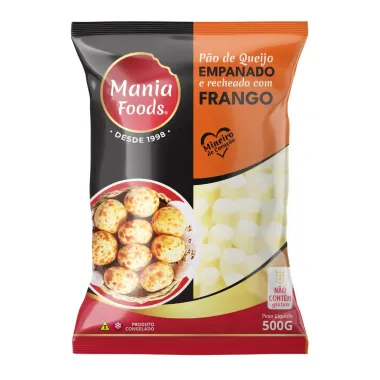 Pão de Queijo Mania Foods Empanado e Recheado com Frango 500g