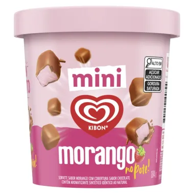 Sorvete Kibon Mini Sabor Morango no Pote 184g