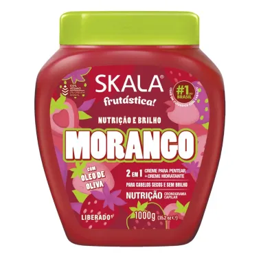 Creme Skala Frutástica 2 em 1 Nutrição e Brilho Morango 1kg