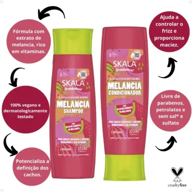 Shampoo 325ml e Condicionador 325ml Skala Frutástica Melancia com Óleo de Semente de Melancia