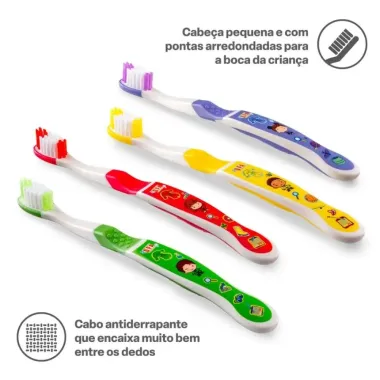 Escova Dental Infantil Multilaser Detetives do Predio Azul com 2 Unidades Para +3