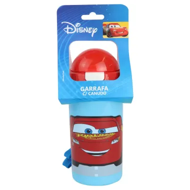 Garrafa Infantil Disney Carros com Canudo Personagens Sortidos 500ml