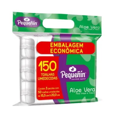 Toalha Umedecidas Pequenin Aloe Vera 150