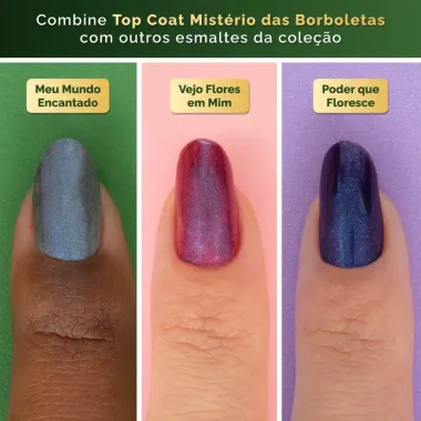 Esmalte Risque Diamond Gel Mistério das Borboletas Top Coat Fixador 9,5ml