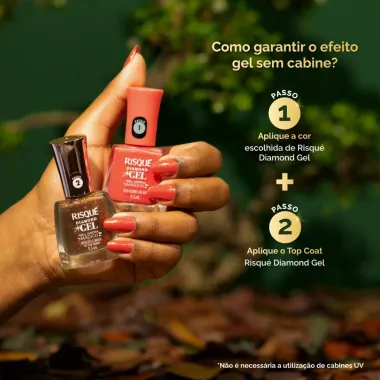 Top Coat Fixador Risqué Diamond Gel Meu Jardim Mágico Intuição e Magia 9,5ml