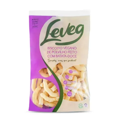 Biscoito Vegano Leveg de Polvilho Feito com Batata-Doce Sabor Tradicional 90g