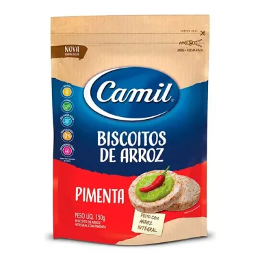 Biscoito Arroz Integral Camil com Pimenta 150g