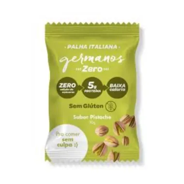 Palha Italiana Germanos 5g de Proteína Zero Adição de Açúcares Sabor Pistache 30g