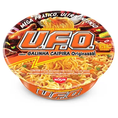 Macarrão Ufo Nissin Yakissoba Sabor Galinha Caipira Original 93g