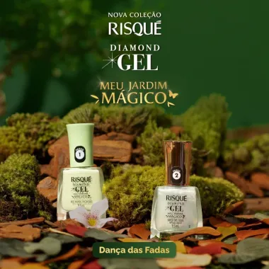 Esmalte Risque Diamond Gel Top Coat meu Jardim Mágico Dança das Fadas 9,5ml