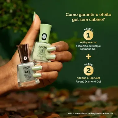 Esmalte Risque Diamond Gel Top Coat meu Jardim Mágico Dança das Fadas 9,5ml