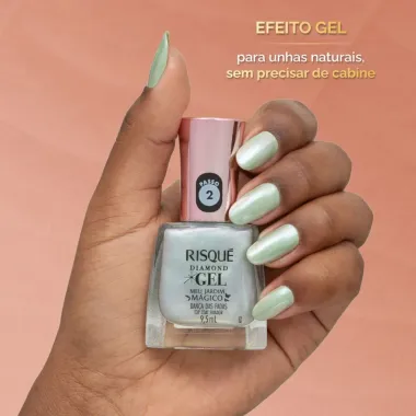 Esmalte Risque Diamond Gel Top Coat meu Jardim Mágico Dança das Fadas 9,5ml