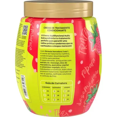 Creme de Tratamento Salon Line 3 em1 Multy Extraordinário Cachos dos Sonhos Morango e Óleo de Macadâmia 1Kg