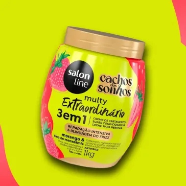 Creme de Tratamento Salon Line 3 em1 Multy Extraordinário Cachos dos Sonhos Morango e Óleo de Macadâmia 1Kg