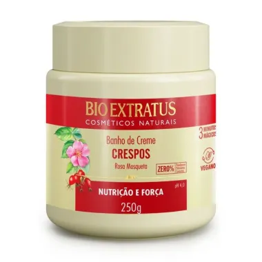 Banho de Creme Bio Extratus Cabelos Crespos Rosa Mosqueta 250g