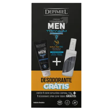 Creme Depilatório Corporal Men 120g e Desodorante Spray Zephy 100ml