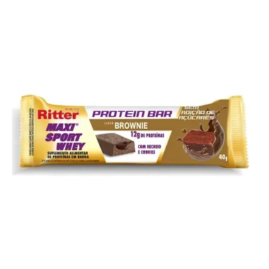 Barra Proteica Ritter Maxi Sport Whey Brownie 12g de Proteína 40g