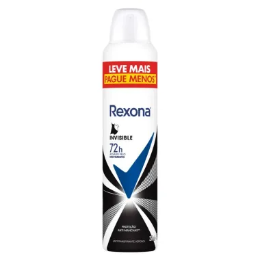 Desodorante Antitranspirante Aerosol Feminino Rexona Invisible 72 horas 250ml Leve Mais Pague Menos