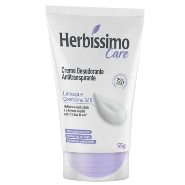 Creme Desodorante Herbíssimo Care Linhaça e Coenzima Q10 72h com 55g