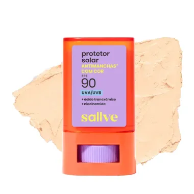 Protetor Solar Sallve Bast&atilde;o com Cor Antimanchas FPS 90 Cor 1 15g