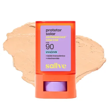 Protetor Solar Sallve Bast&atilde;o com Cor Antimanchas FPS 90 Cor 3 15g