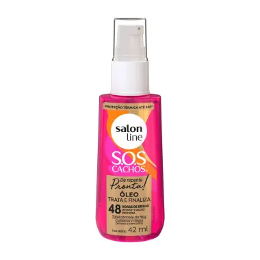 &Oacute;leo SOS Cachos Salon Line De Repente Pronta &Oacute;leo Trata e Finaliza 42ml