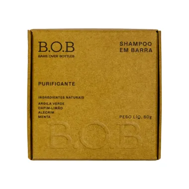 Shampoo em Barra Purificante B.O.B Bars Over Bottles 80g