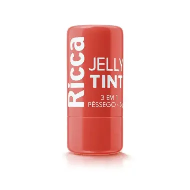 Bastão Ricca Jelly Tint 3 em 1 Pêssego para Lábios, Bochechas e Olhos