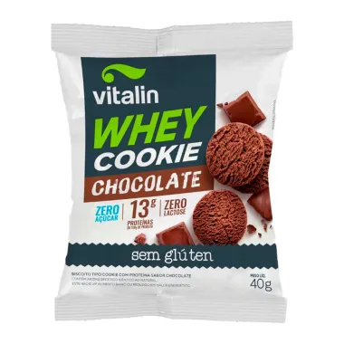 Cookies Whey Vitalin Sabor Chocolate com 13g de Proteínas Zero 40g