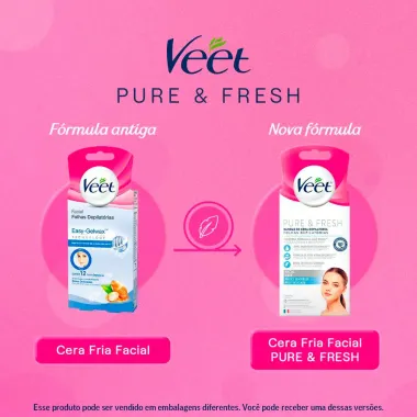 Folhas para Depila&ccedil;&atilde;o Facial Veet Pure & Fresh 16 Unidades