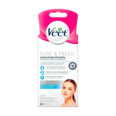 Folhas para Depila&ccedil;&atilde;o Facial Veet Pure & Fresh 16 Unidades