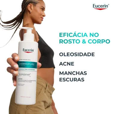 Gel de Limpeza Concentrado Eucerin DermoPure Clinical Peles Oleosas e Acneicas 400g