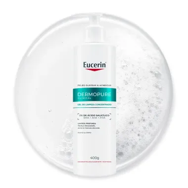 Gel de Limpeza Concentrado Eucerin DermoPure Clinical Peles Oleosas e Acneicas 400g