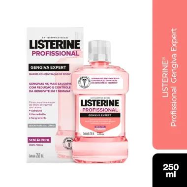 Antisséptico Bucal Listerine Profissional Gengiva Expert Sabor Menta Fresca Sem Álcool 250ml