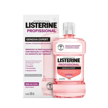Enxaguante Bucal Listerine Gengiva Expert Zero Álcool Menta Fresca 500ml