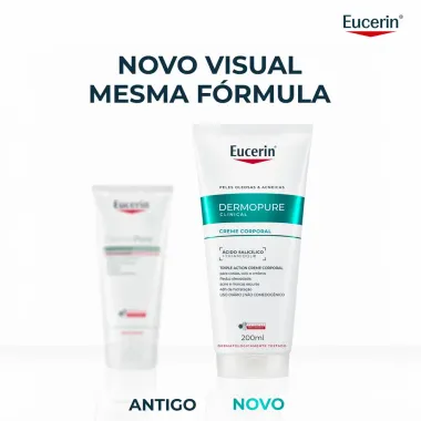 Creme Corporal Antiacne Efeito Triplo Eucerin Dermo Pure Oil Control 200ml
