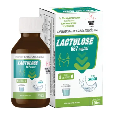 Lactulose 667mg/ml Health Labs Sem Sabor 120ml